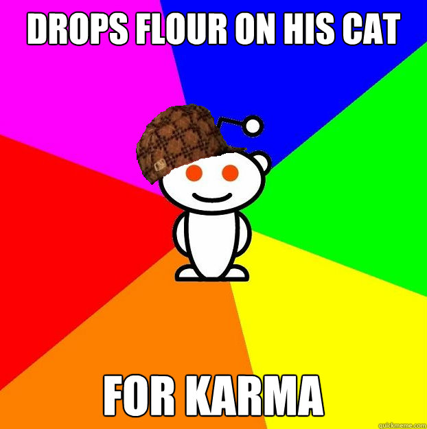 Drops flour on his cat for karma  Scumbag Redditor