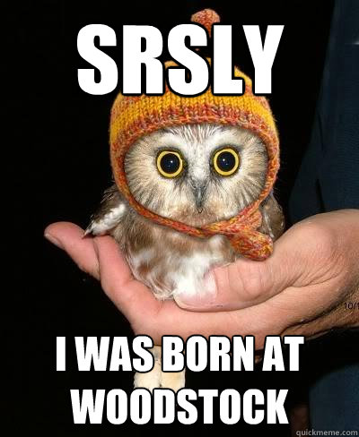 SRSLY I was born at woodstock - SRSLY I was born at woodstock  Snopeless Owl