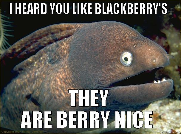 I HEARD YOU LIKE BLACKBERRY'S  THEY ARE BERRY NICE  Bad Joke Eel