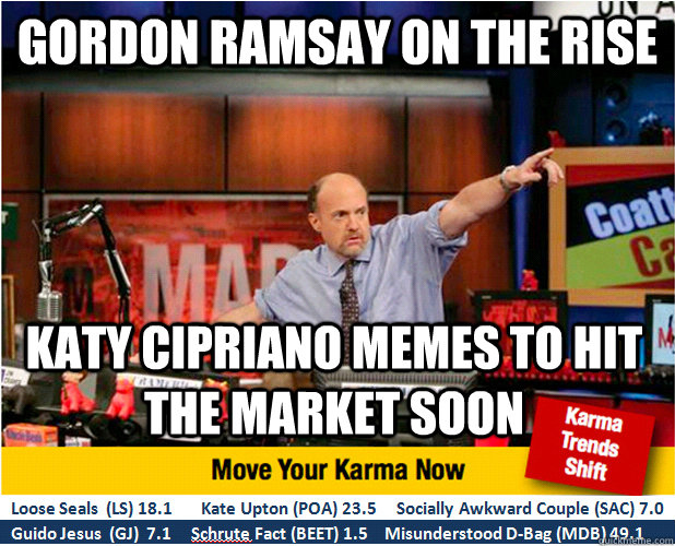 Gordon Ramsay on the rise Katy Cipriano memes to hit the market soon  Jim Kramer with updated ticker