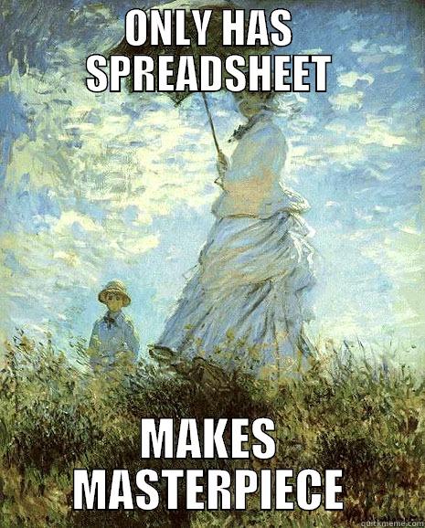 Spreadsheet Master - ONLY HAS SPREADSHEET MAKES MASTERPIECE Misc