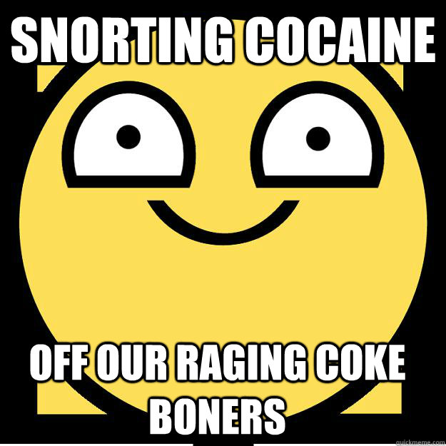 snorting cocaine off our raging coke boners - snorting cocaine off our raging coke boners  Meme