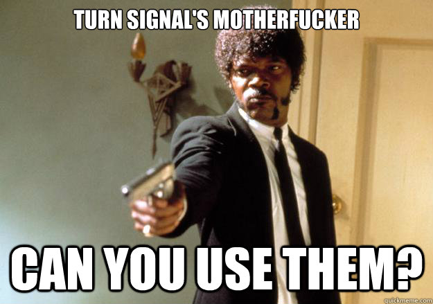 turn signal's motherfucker can you use them? - turn signal's motherfucker can you use them?  Samuel L Jackson