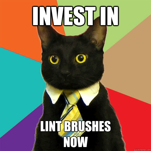 invest in lint brushes
Now  Business Cat