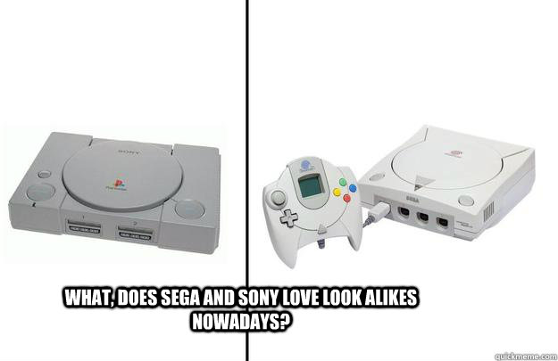 What, Does Sega and Sony love look alikes nowadays?  Playstation and Dreamcast Look Alike