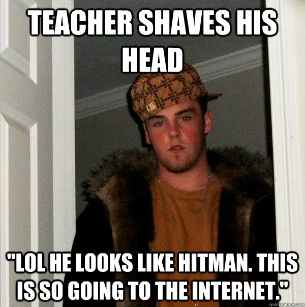 Teacher shaves his head 