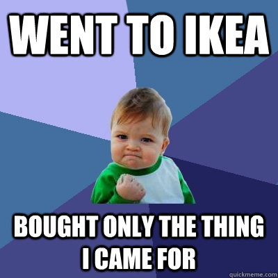 Went to Ikea Bought only the thing I came for  Success Kid