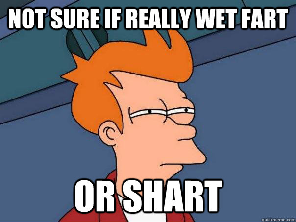 Not sure if really wet fart Or shart  Futurama Fry