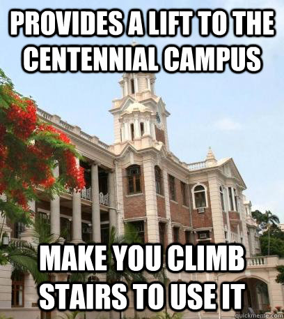 provides a lift to the centennial campus make you climb stairs to use it  