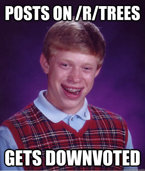 Posts on /r/trees Gets downvoted  Bad Luck Brian