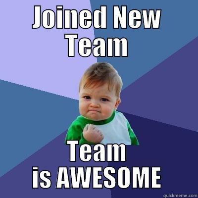 JOINED NEW TEAM TEAM IS AWESOME Success Kid