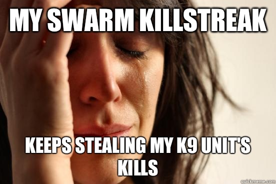 My Swarm Killstreak Keeps Stealing My K9 Unit's kills  First World Problems