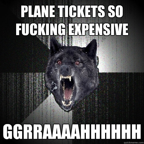 PLANE TICKETS SO FUCKING EXPENSIVE GGRRAAAAHHHHHH  Insanity Wolf