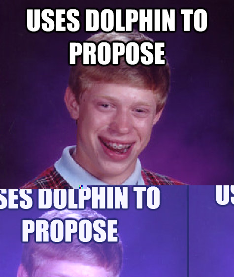 Uses dolphin to propose girl marries dolphin - Uses dolphin to propose girl marries dolphin  Bad Luck Brian