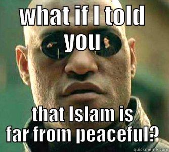 WHAT IF I TOLD YOU THAT ISLAM IS FAR FROM PEACEFUL? Matrix Morpheus