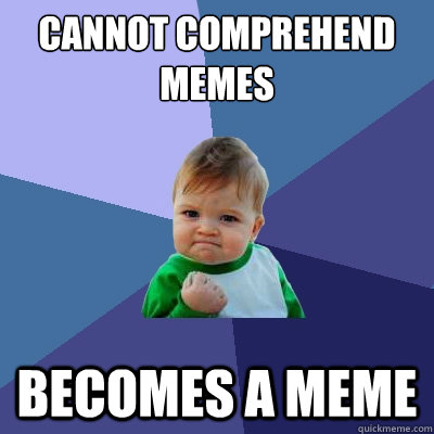 CANNOT COMPREHEND MEMES BECOMES A MEME - CANNOT COMPREHEND MEMES BECOMES A MEME  Success Kid