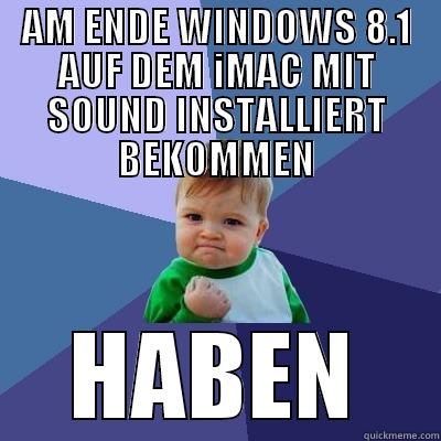 AM ENDE - AM ENDE WINDOWS 8.1 AUF DEM IMAC MIT SOUND INSTALLIERT BEKOMMEN HABEN Success Kid