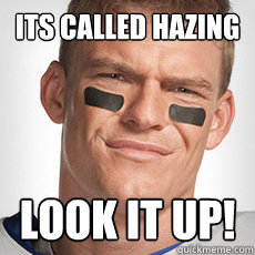 its called hazing  look it up! - its called hazing  look it up!  Thad Castle