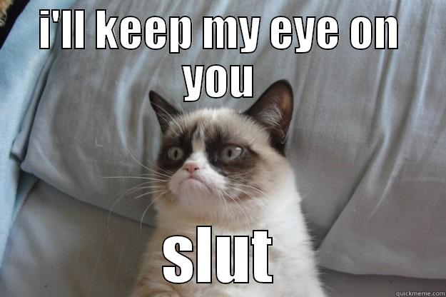 I'LL KEEP MY EYE ON YOU SLUT Grumpy Cat