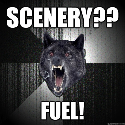 Scenery?? fuel!  Insanity Wolf