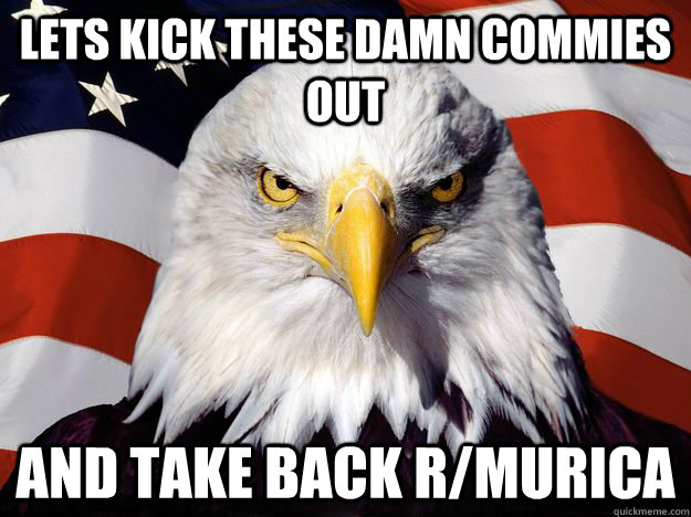 lets kick these damn commies out and take back r/murica  Freedom Eagle