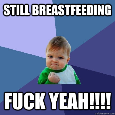 Still breastfeeding Fuck Yeah!!!!  Success Kid