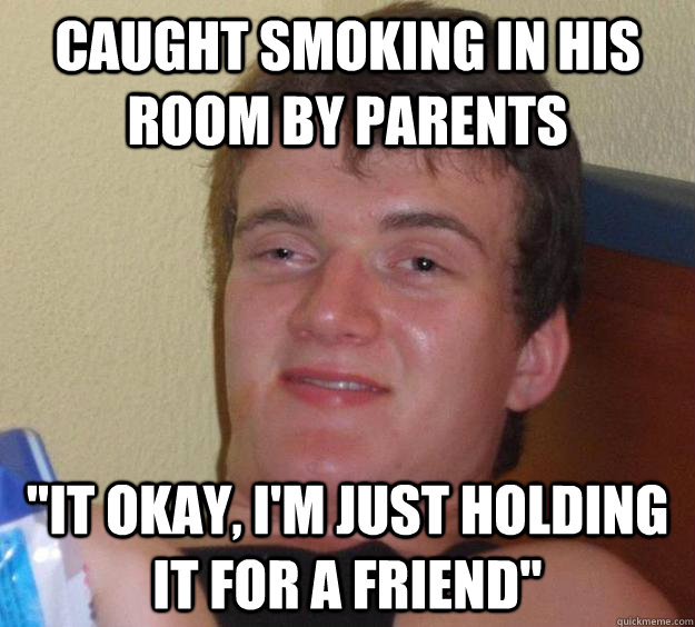 caught smoking in his room by parents 