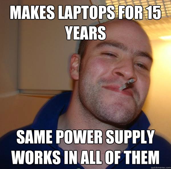 makes laptops for 15 years same power supply works in all of them - makes laptops for 15 years same power supply works in all of them  Misc