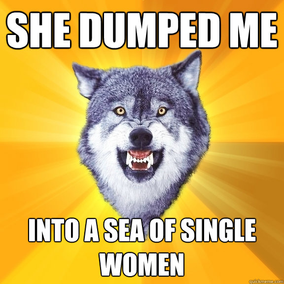 she dumped me into a sea of single women  Courage Wolf