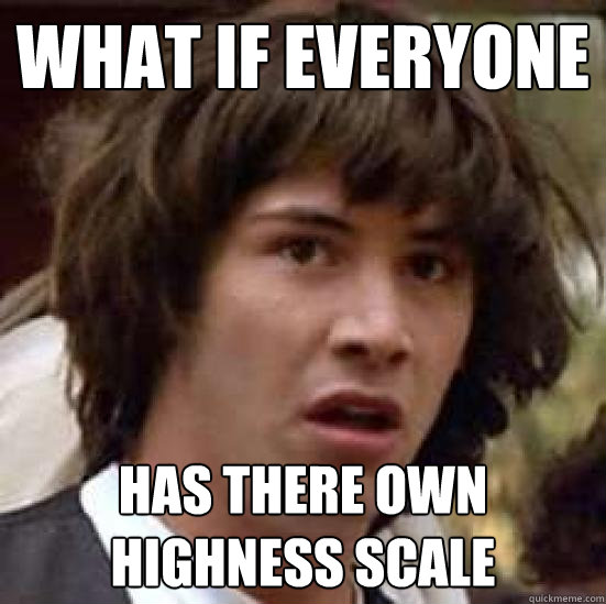 what if everyone has there own highness scale  conspiracy keanu