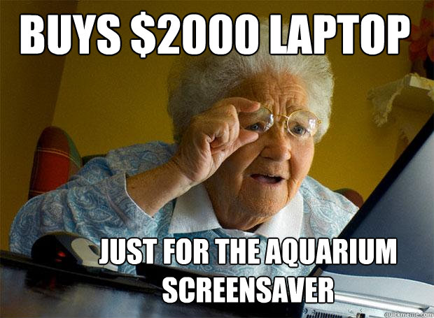 BUYS $2000 LAPTOP JUST FOR THE AQUARIUM SCREENSAVER  Grandma finds the Internet