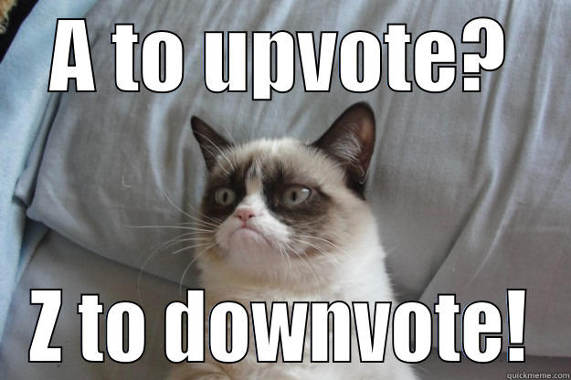 A TO UPVOTE? Z TO DOWNVOTE! Grumpy Cat