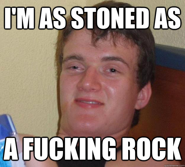 I'm as stoned as a fucking rock  10 Guy