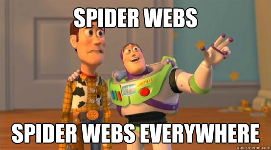 Spider webs spider webs everywhere  - Spider webs spider webs everywhere   Buzz Glitter