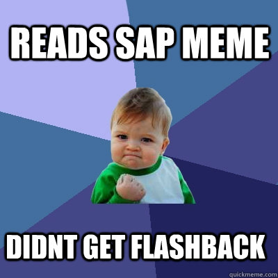 Reads SAP meme didnt get flashback  Success Kid