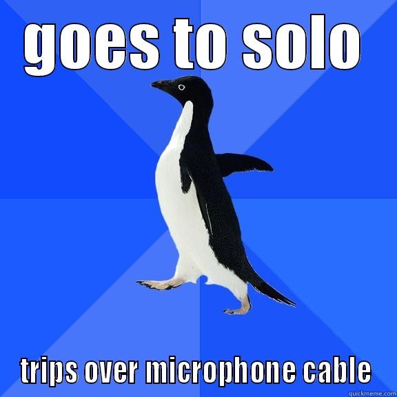 GOES TO SOLO TRIPS OVER MICROPHONE CABLE Socially Awkward Penguin