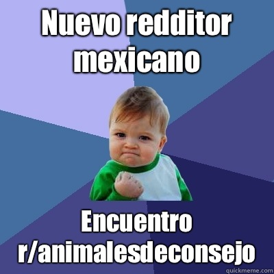 Nuevo redditor mexicano Encuentro r/animalesdeconsejo  Success Kid