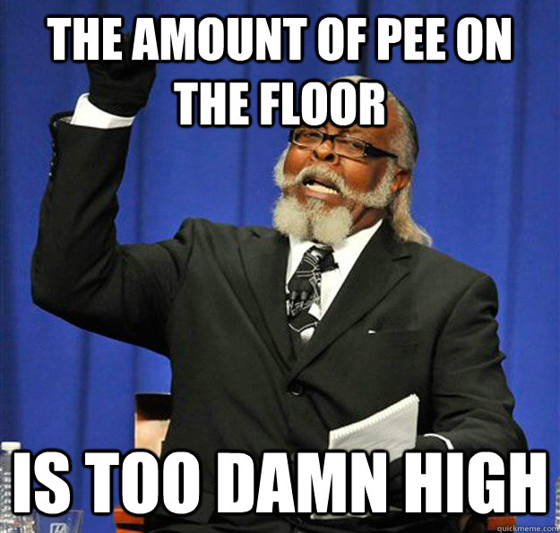 The amount of pee on the floor Is too damn high - The amount of pee on the floor Is too damn high  Jimmy McMillan