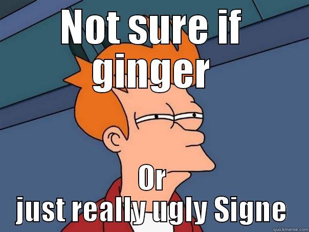 NOT SURE IF GINGER OR JUST REALLY UGLY SIGNE Futurama Fry