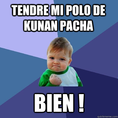 tendre mi polo de kunan pacha bien !  Success Kid