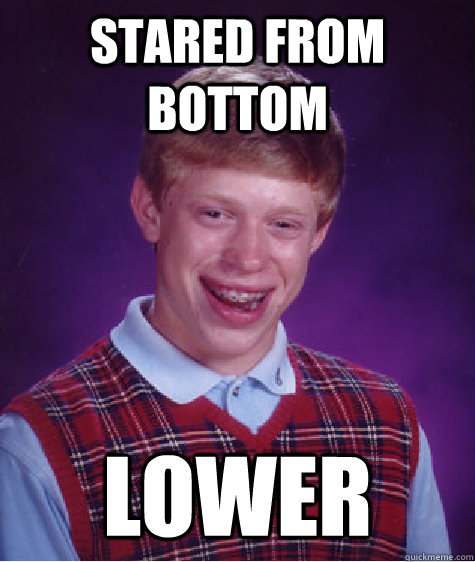 Stared from bottom Lower  Bad Luck Brian