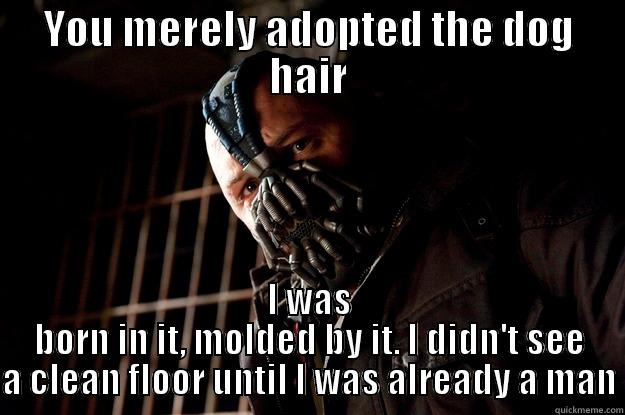 YOU MERELY ADOPTED THE DOG HAIR I WAS BORN IN IT, MOLDED BY IT. I DIDN'T SEE A CLEAN FLOOR UNTIL I WAS ALREADY A MAN Angry Bane