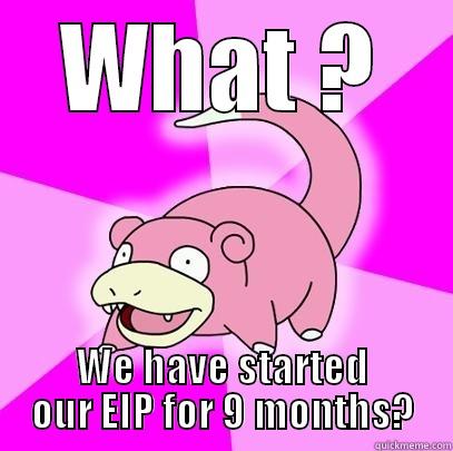 WHAT ? WE HAVE STARTED OUR EIP FOR 9 MONTHS? Slowpoke