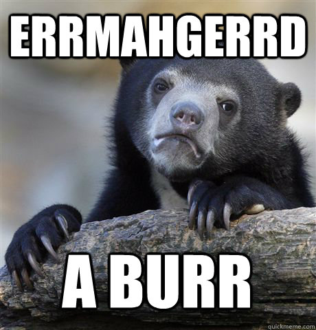 ERRMAHGERRD A BURR  Confession Bear