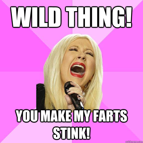 wild thing! you make my farts stink!  Wrong Lyrics Christina