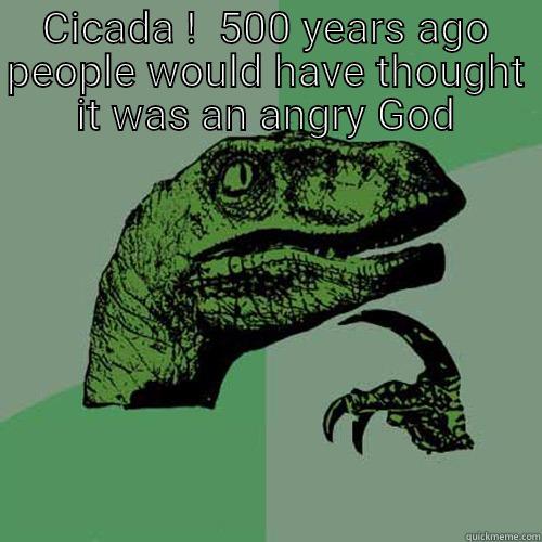 CICADA !  500 YEARS AGO PEOPLE WOULD HAVE THOUGHT IT WAS AN ANGRY GOD  Philosoraptor