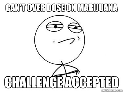 can't over dose on marijuana challenge accepted   