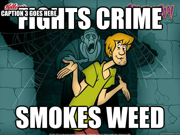 Fights Crime SMOKES WEED Caption 3 goes here  Irrational Shaggy