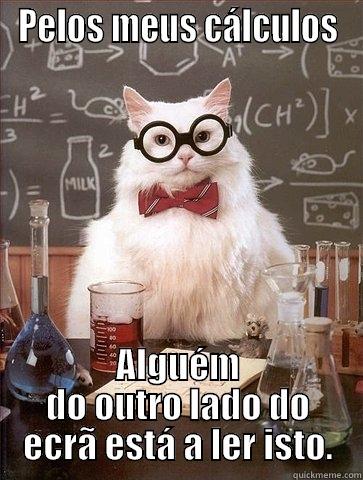 PELOS MEUS CÁLCULOS ALGUÉM DO OUTRO LADO DO ECRÃ ESTÁ A LER ISTO. Chemistry Cat