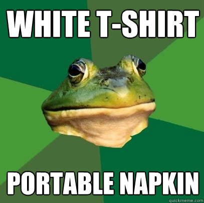 White t-shirt Portable napkin  Foul Bachelor Frog